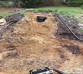 backyard landscape design pond rebuild, landscape, outdoor living, ponds water features, laying out the biofalls and skimmer filters