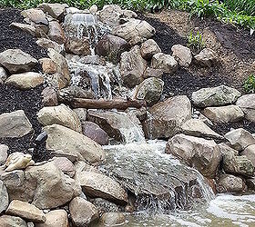 backyard landscape design pond rebuild, landscape, outdoor living, ponds water features, the first test