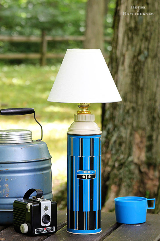 how to make a lamp out of a thermos, lighting, repurposing upcycling