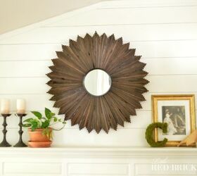 wall art wood mirror sunburst, diy, home decor, wall decor, woodworking projects