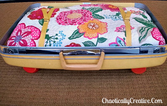 vintage luggage pet bed tutorial, how to, pets animals, repurposing upcycling