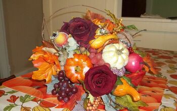 My Thanksgiving Horn of Plenty. Made With Fresh and Silk Flowers.