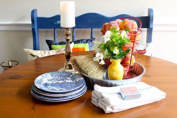 an adorable tabletop vignette from farm store items, home decor