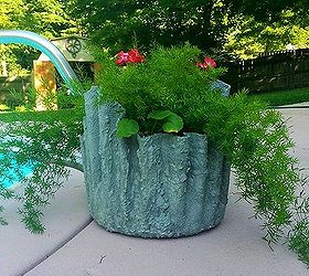 how to planters cement draped hypertufa, concrete masonry, container gardening, diy, gardening, My Largest is laundry basket size