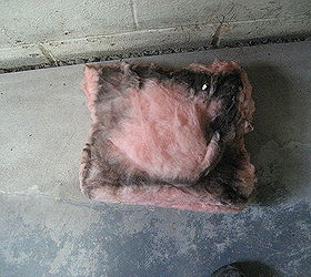 air sealing importance how to, basement ideas, home maintenance repairs, hvac, The black stains is the dust that is trapped in the insulation from that single bay