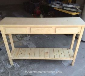 table console farmhouse faux drawer, diy, painted furniture, rustic furniture, woodworking projects
