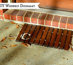 diy wooden doormat, diy, woodworking projects