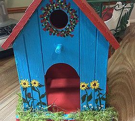 bird house painted for fairy garden, crafts, gardening, Hand painted for Fairy Garden