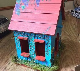 Bird House Painted for Fairy Garden