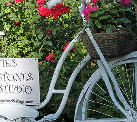 gardening art bicycle planter repurpose vintage, container gardening, flowers, gardening, repurposing upcycling