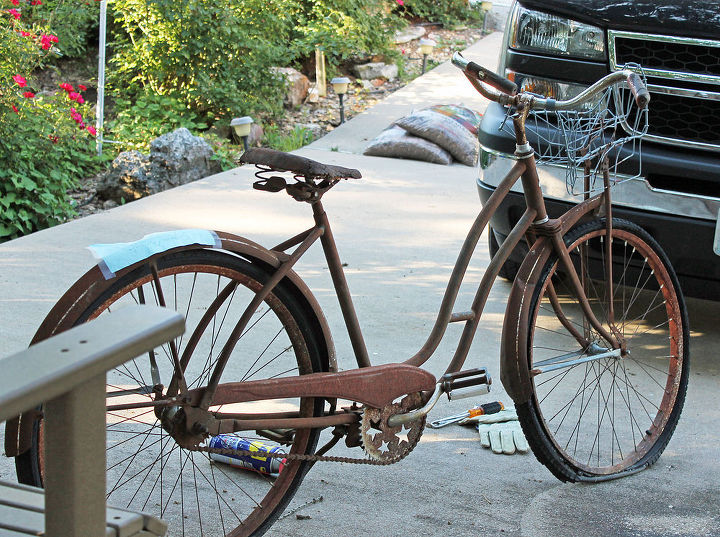 arte de jardim de bicicleta vintage