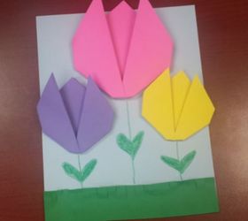 craft origami tulip garden scene, crafts
