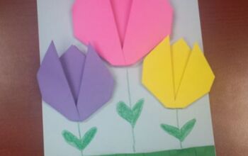  Cena de jardim de tulipas de origami faça você mesmo