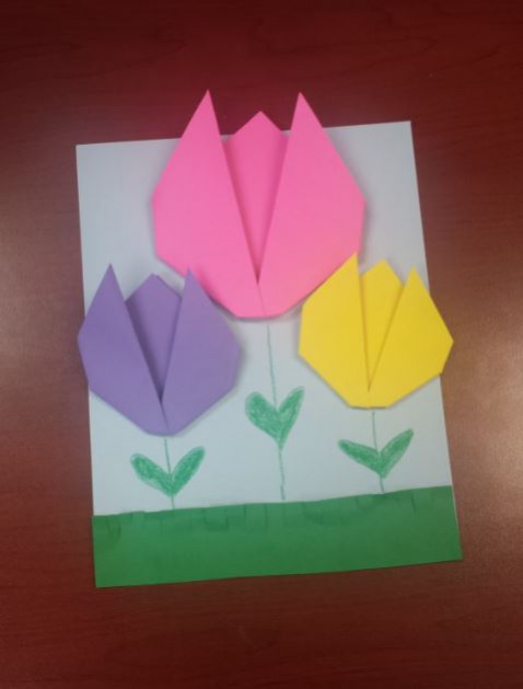 cena de jardim de tulipas de origami faa voc mesmo