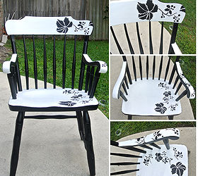 painted furniture chair stencil floral, painted furniture