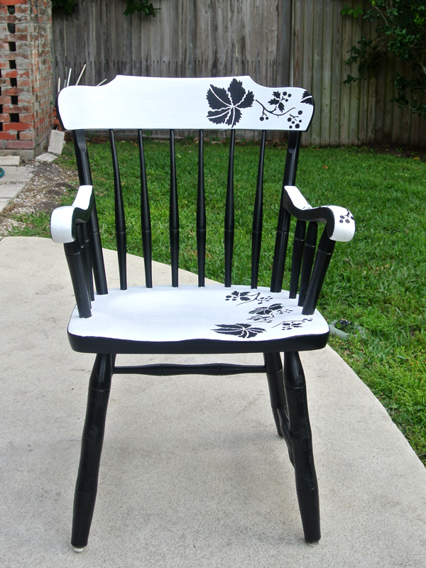 cadeira floral moderna com estncil