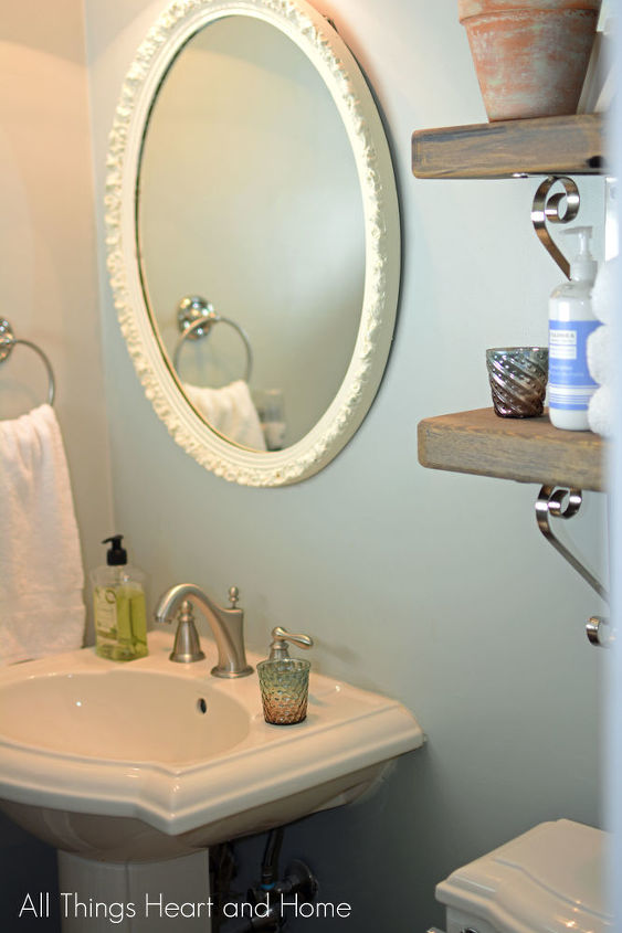 small bath remodels moved door, bathroom ideas, diy, paint colors, painting, shelving ideas, small bathroom ideas