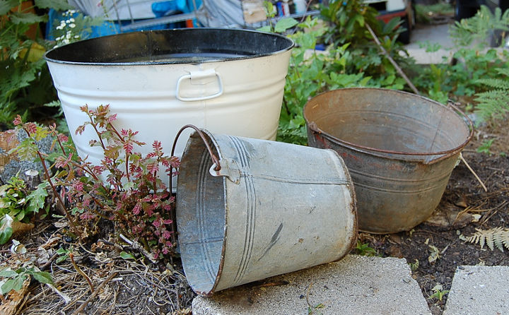 gardening planters wine barrel bucket, container gardening, gardening, repurposing upcycling