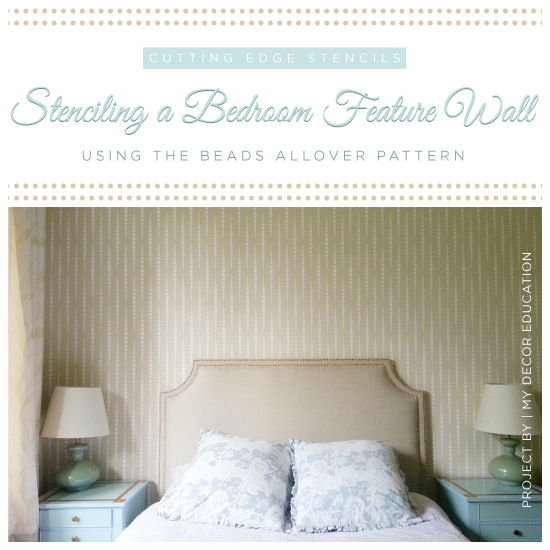 bedroom ideas stenciling feature wall, bedroom ideas, home decor, painting