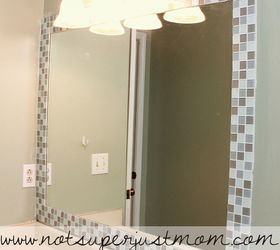 diy mosaic framed mirror tutorial, bathroom ideas, how to, tiling, wall decor