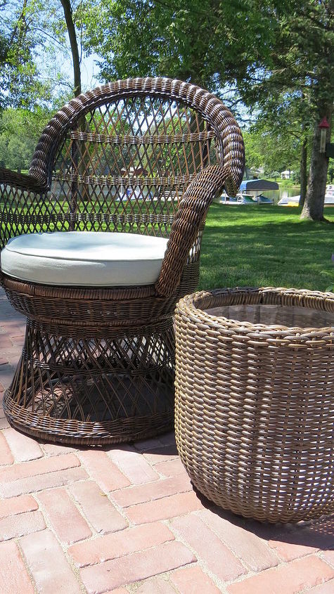 patio ideas wicker tray, outdoor furniture, outdoor living, patio