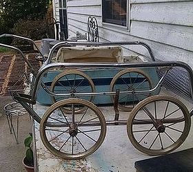 Antique baby hotsell stroller metal