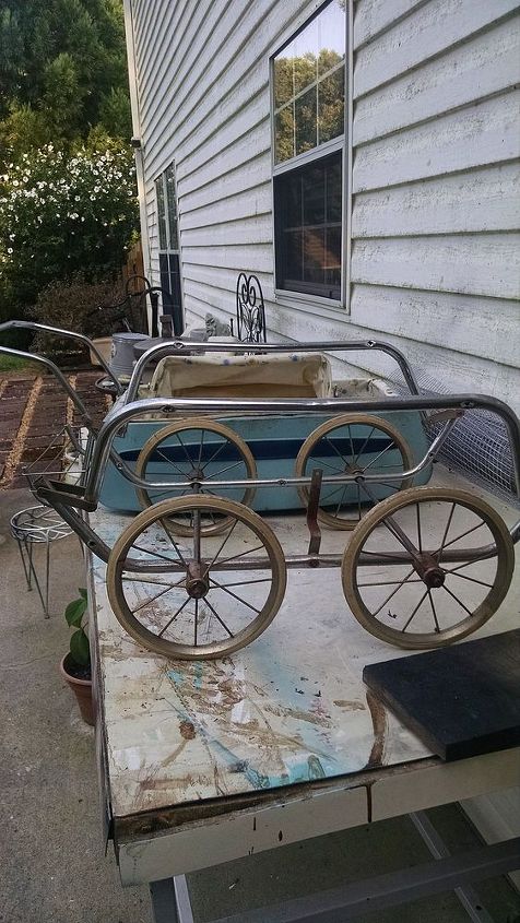 old baby buggy, The bottom of buggy is first then the actual metal carrier