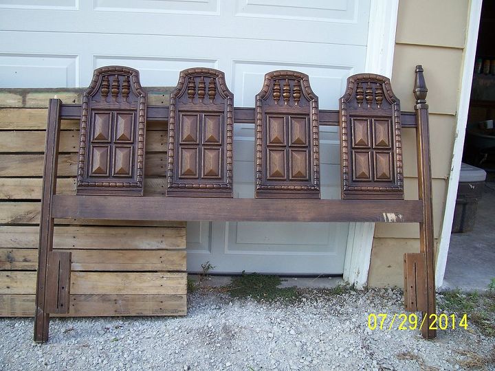 old headboard for the garden