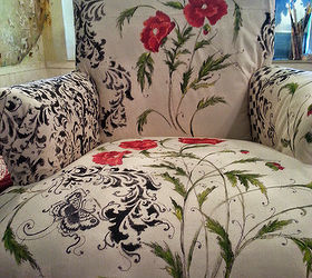 painted furniture chair hand painting floral, painted furniture, reupholster