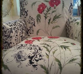 painted furniture chair hand painting floral, painted furniture, reupholster