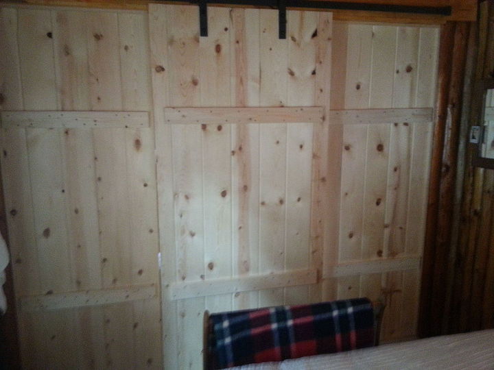 q pallet staining barn door log cabin, doors, paint colors, painting
