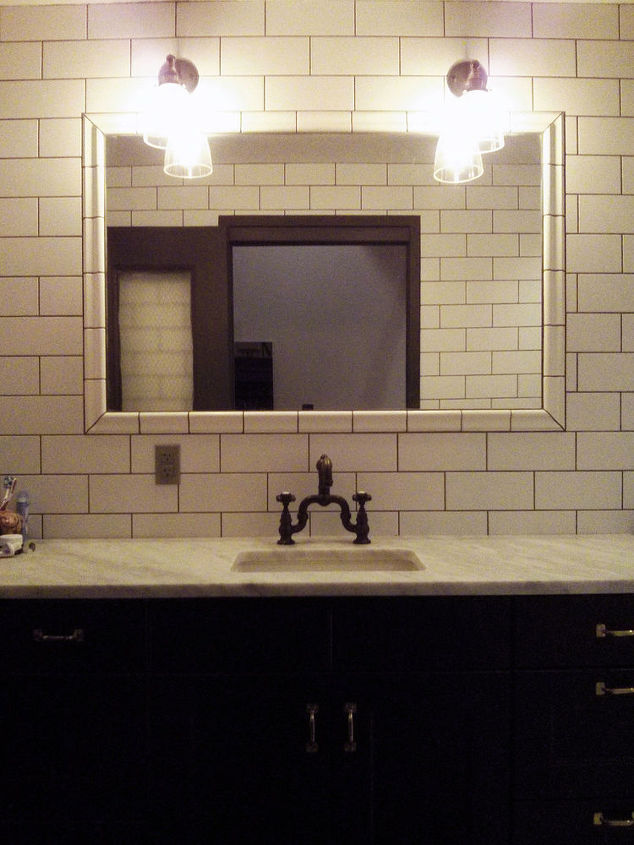 banheiro azulejado de metr, Renova o do banheiro de azulejos do metr