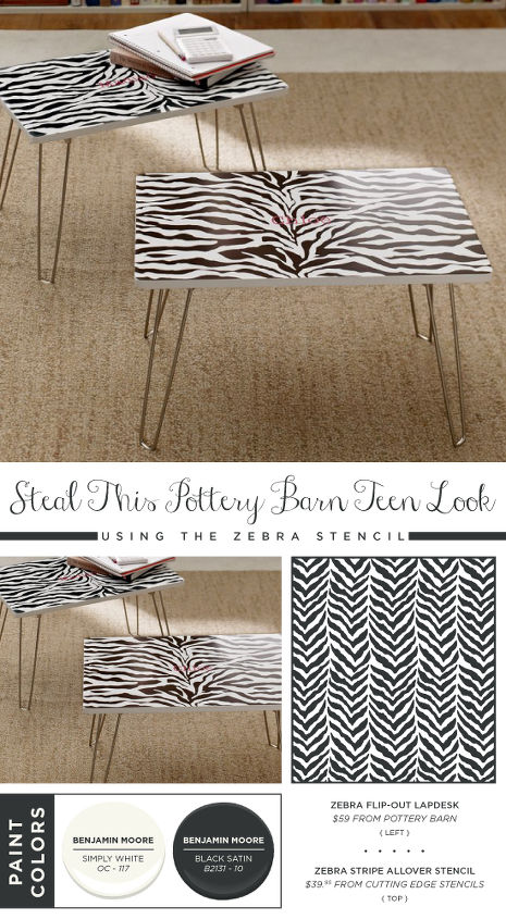 home decor stenciling pottery barn zebra knockoff, bedroom ideas, home decor, painting