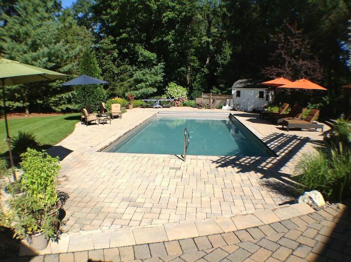 backyard ideas dream amenities, decks, patio, pool designs, Cambridge Pavers