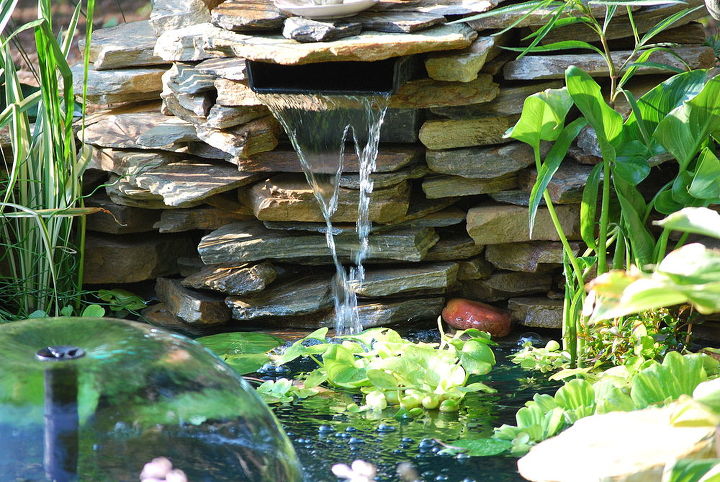 gardening backyard georgia pond, gardening, landscape, outdoor living, ponds water features, Waterfall
