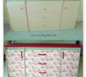 funky toile dresser makeover, painted furniture