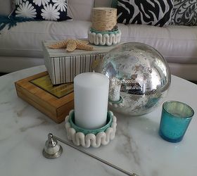 living room ideas beach budget, home decor, living room ideas, Adding sparkle to a coffee table vignette