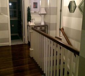 home decor stairway landing makeover, foyer, home decor, painting, stairs, wall decor