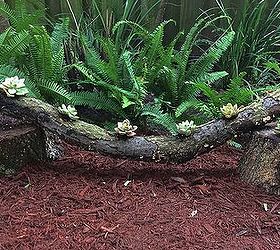 succulent planter log wood, gardening, outdoor living, Fire Pit Planter from stumps