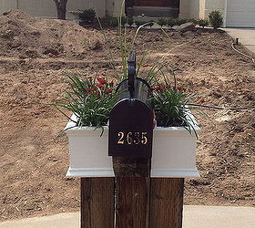 curb appeal mailbox planter makeover, curb appeal, diy, flowers, gardening, shabby chic, woodworking projects
