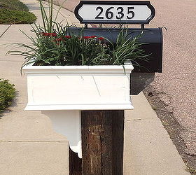 curb appeal mailbox planter makeover, curb appeal, diy, flowers, gardening, shabby chic, woodworking projects, My Mailman s SO happy