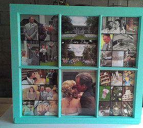 wedding gift window pane picture upcycle, crafts, repurposing upcycling