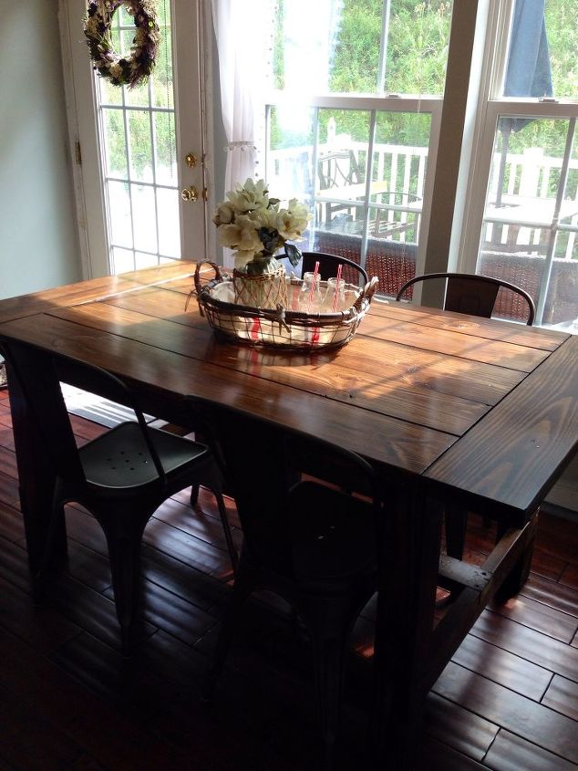 woodworking farm house table, diy, painted furniture, woodworking projects