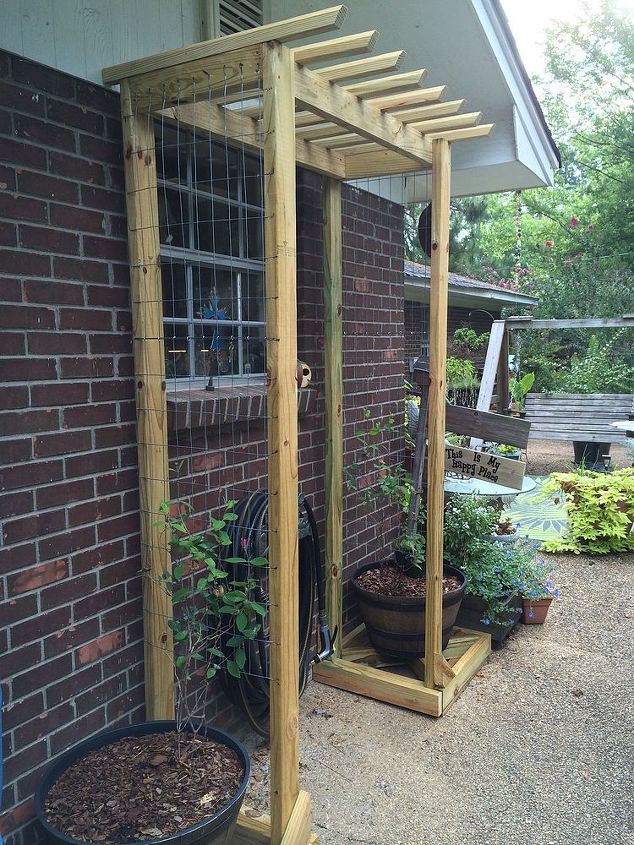 garden ideas trellises inexpensive, diy, gardening, outdoor living, kitchen window trellis