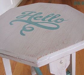 painted furniture stool stencil makeover, chalk paint, painted furniture