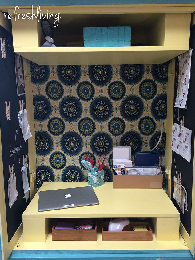 armoire into a hidden office desk, home office, painted furniture, repurposing upcycling