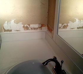 bathroom remodel foreclosed home redo, bathroom ideas, small bathroom ideas, Bank hired contractor to put in sink