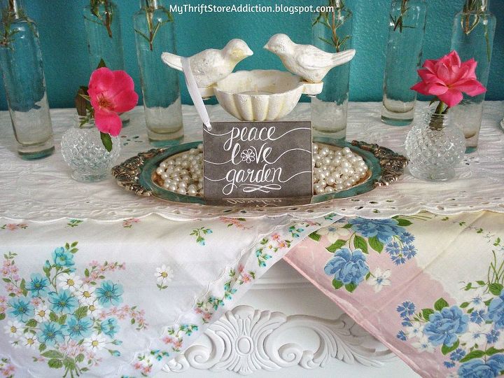 toalha de mesa de jardim vintage paz amor jardim