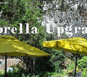 patio umbrella upgrade redo, outdoor furniture, outdoor living, patio, repurposing upcycling