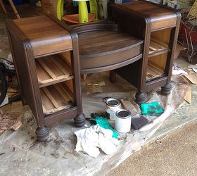 giving a 1942 vanity table a new life, Stain